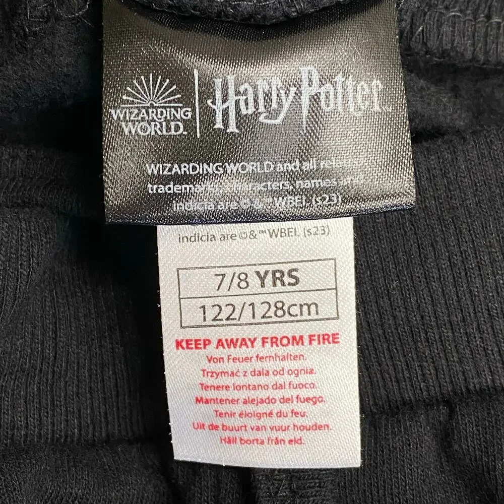 Wizarding World‎ Harry Potter Jogger Sweatpants Kids 7/8 Black Gold Cotton Blend
